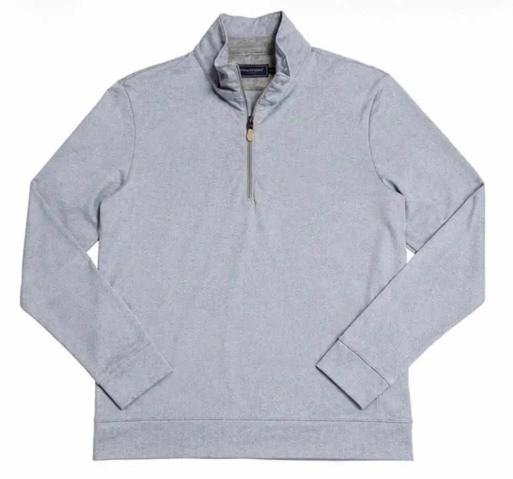 Vineyard Vines 1/4 Zip Pullover Mens M Blue Herringbone Performance Sweater